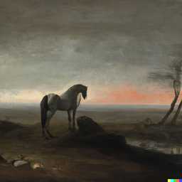 a horse, painting by Caspar David Friedrich generated by DALL·E 2
